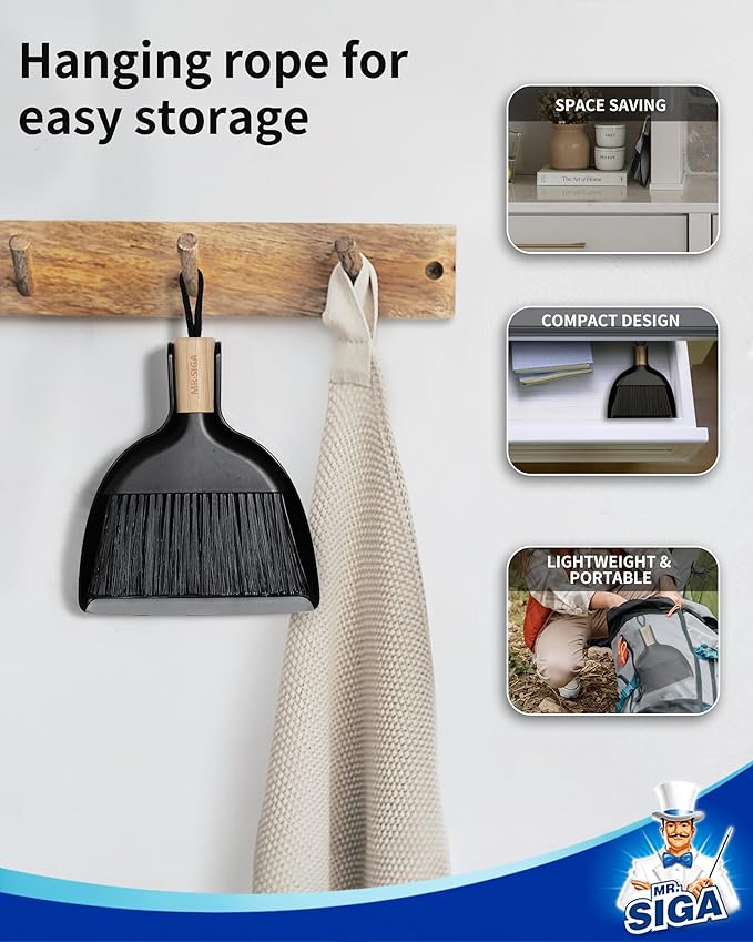 MR.SIGA Mini Dustpan and Brush Set, Portable Cleaning Brush and Dustpan Combo - Image 6