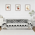 MYSKY HOME Sectional Couch Cover Black Boho Geometric Sofa Covers by MYSKYHOME