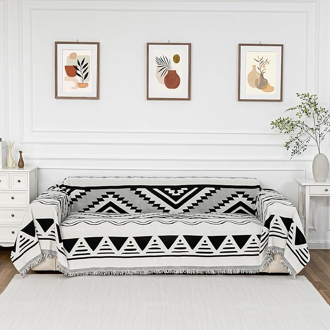 MYSKY HOME Couch Cover for Sectional Sofa Set Boho Geometric Furniture Sofa by MYSKYHOME