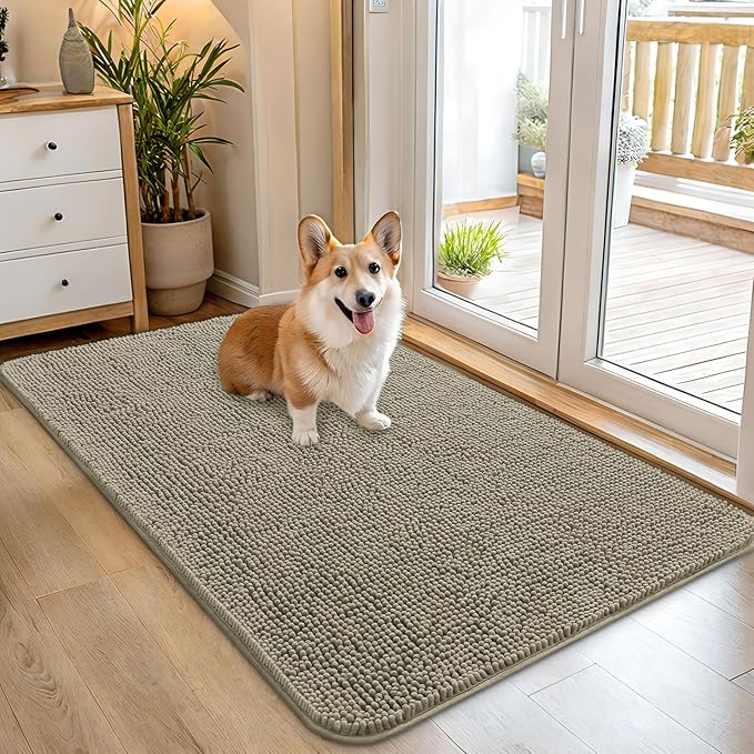 OLANLY Dog Door Mat for Muddy Paws 45x27, Absorbs Moisture and Dirt, Absorbent by OLANLY