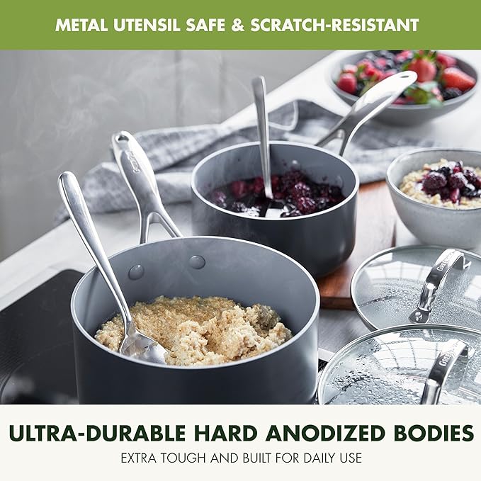 GreenPan Valencia Pro Ceramic Nonstick 22 Piece Cookware Set, Hard Anodized - Image 6