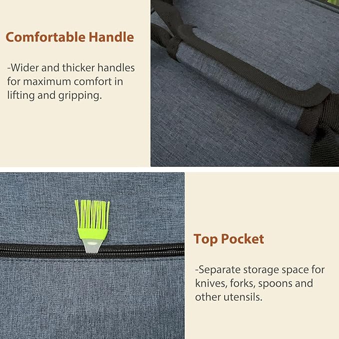 Insulated Casserole Carrier Bag, Expandable Thermal Food Carrier Insulated - Image 4