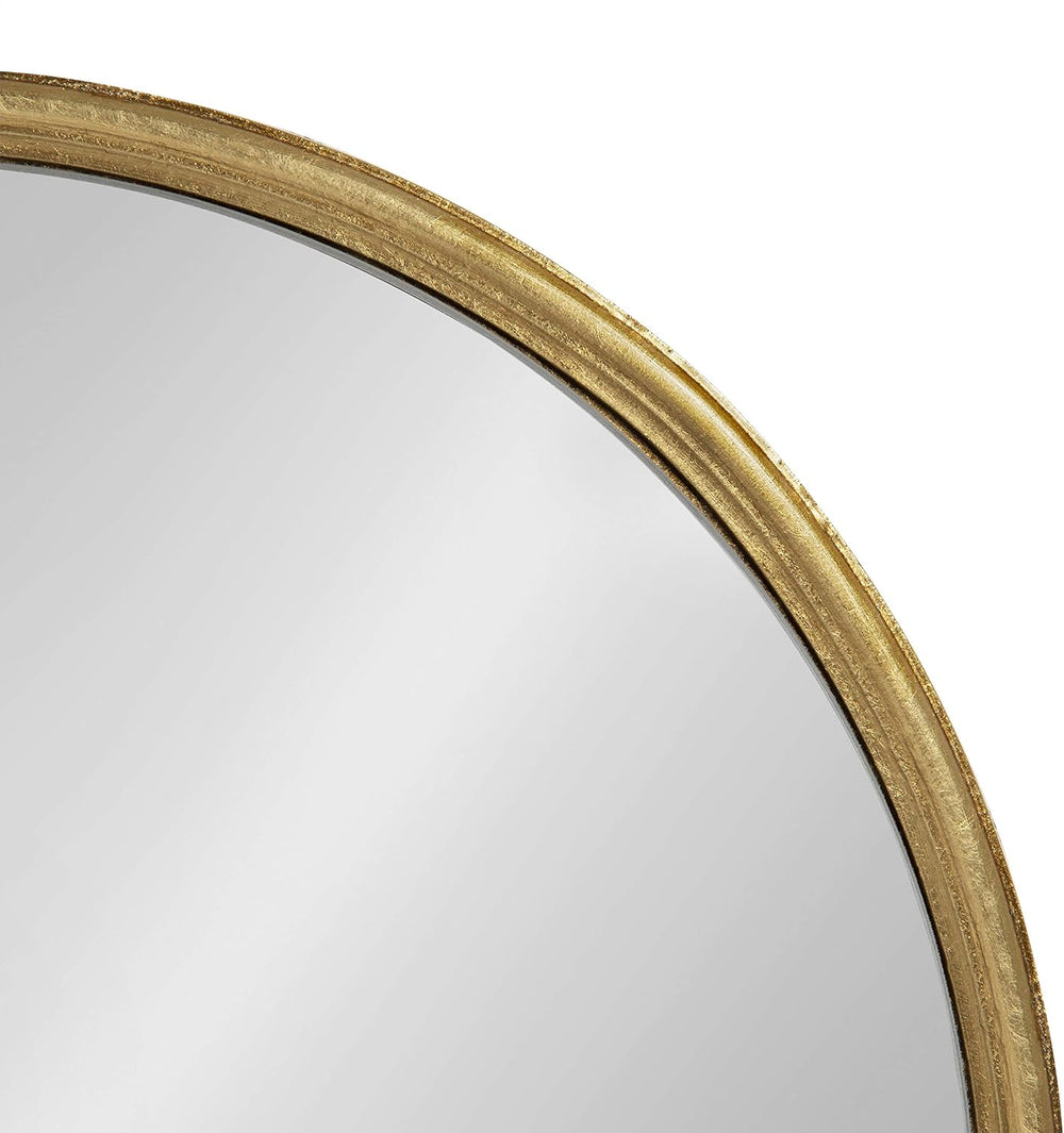 Kate and Laurel Caskill Mid-Century Oval Mirror, 18" x 24", Gold, C...
