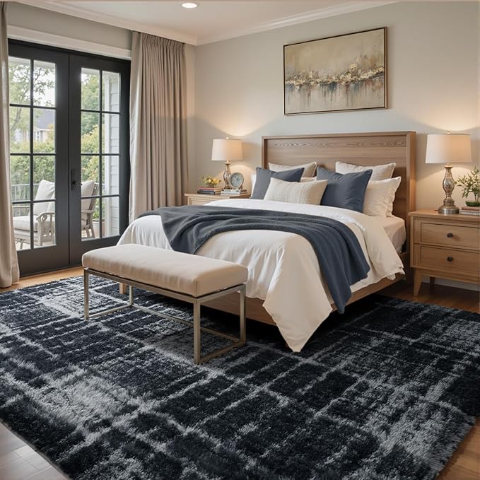 5x7 Ft Large Shag Rugs for Bedroom Living Room, Tie Dyed Ultra Soft Fluffy - Image 3