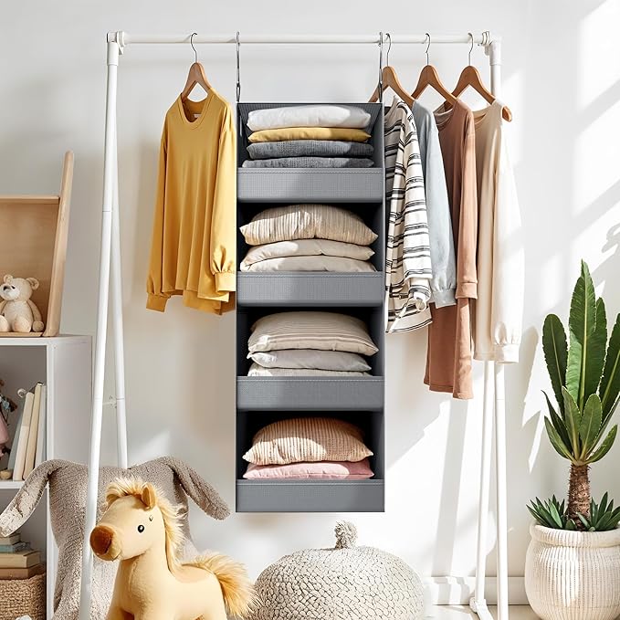GRANNY SAYS 4-Shelf Hanging Organizer, Closet Hanging Shelves, Closet Hanging - Image 2