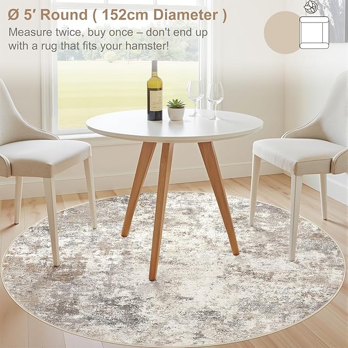 UERMEI 5ft Round Area Rug Living Room Rugs - Image 2