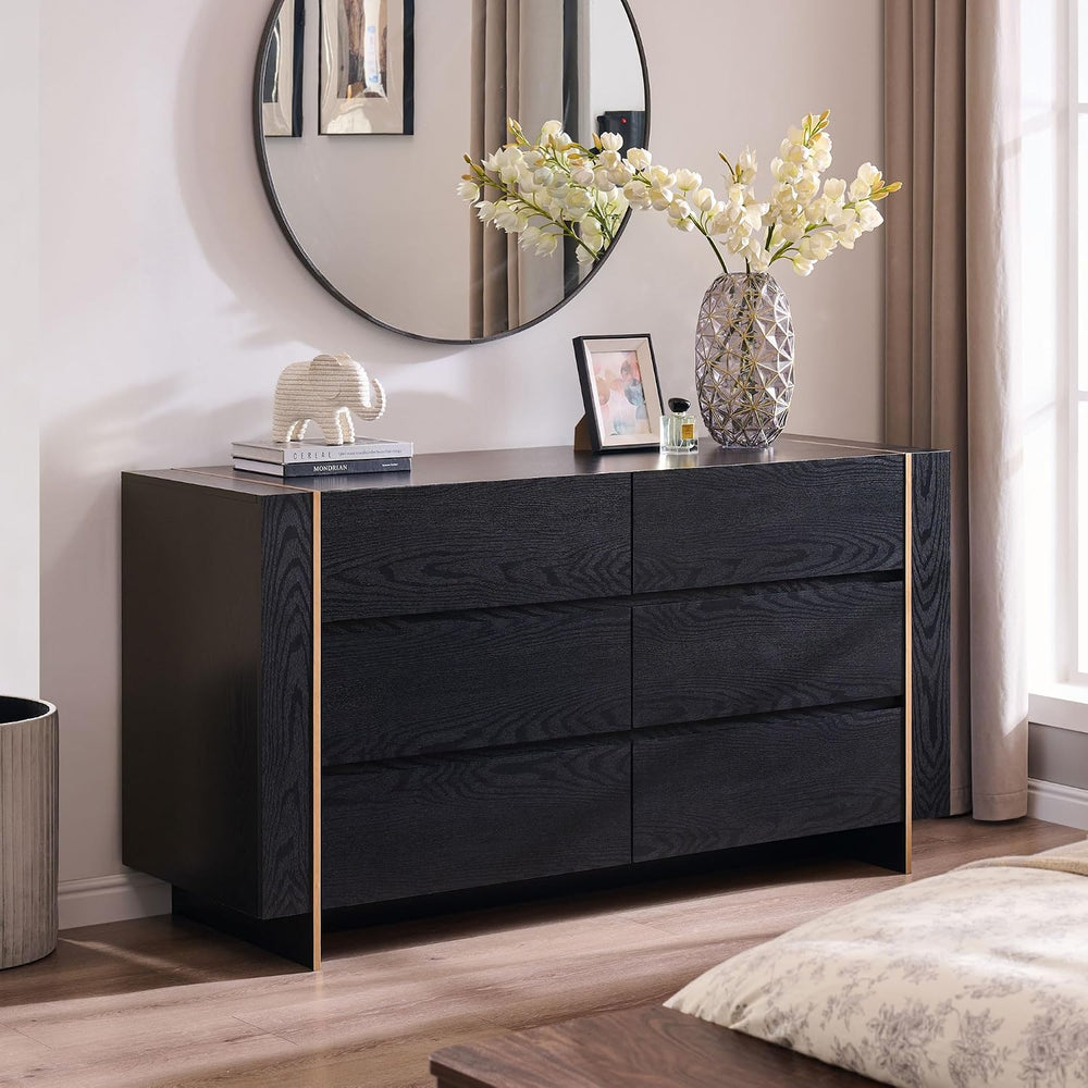OKD 60" Modern 6 Drawer Dresser for Bedroom, 20" Depth for More Sto...
