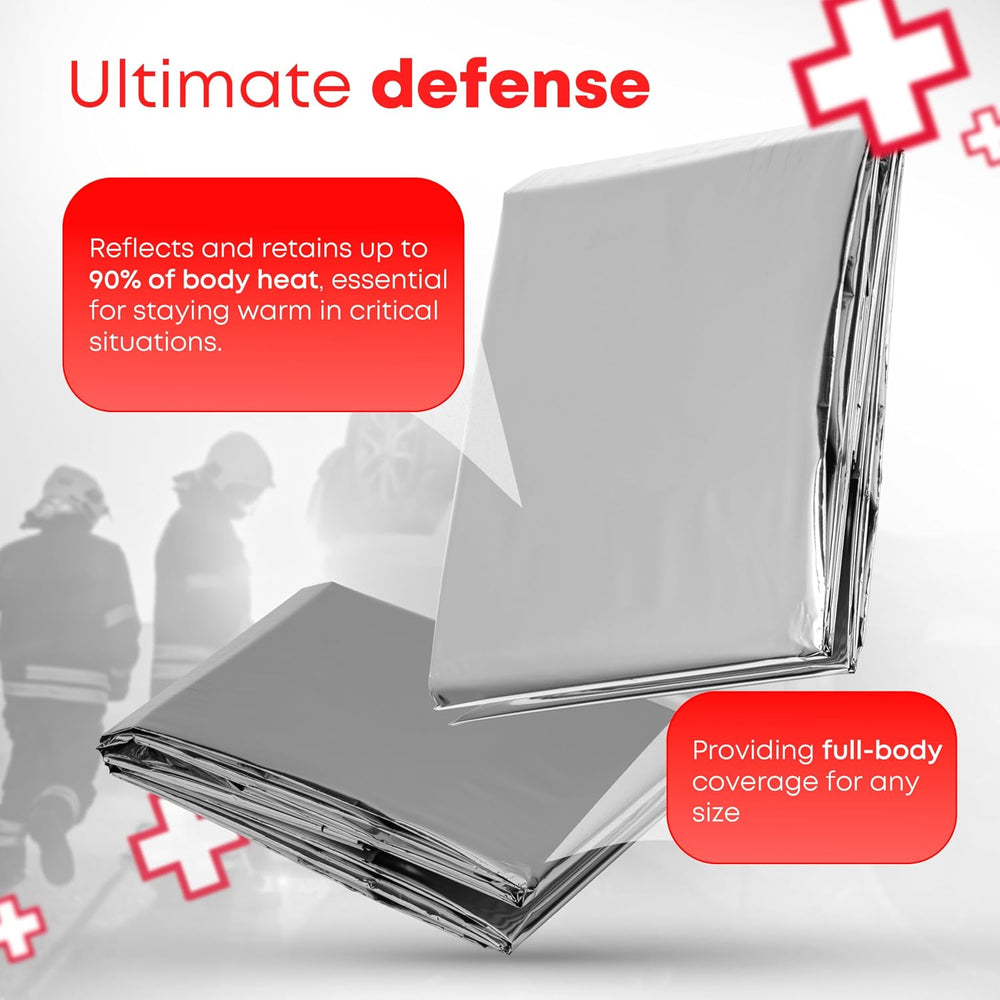 Ever Ready First Aid Mylar Rescue Blanket, Large Silver Thermal Sheet for Eme...