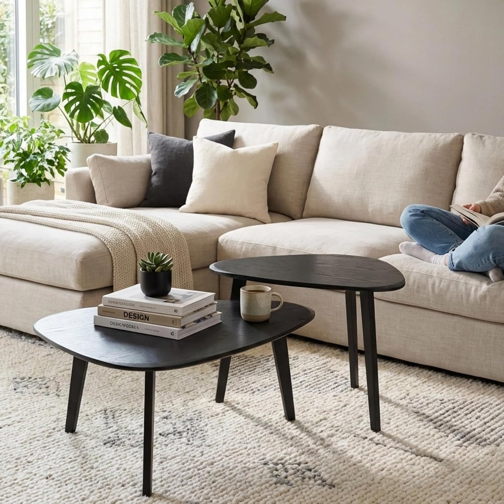 Nesting Coffee Table Set of 2-Mid Century Modern Coffee Table