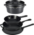 Amazon Basics Pre-Seasoned Cast Iron 5-Piece Cookware Set, Oven Safe, Cooks by AmazonBasics