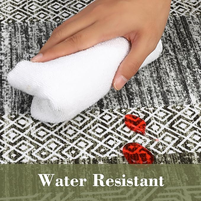 Washable 2.5x10 Kitchen Runner Rug, Easy Clean Geometri Rugs - Image 6