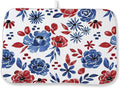 Red Blue Floral Dish Drying Mat 18x24 Inch Vintage 4th of July Drying Mat by Sorktse