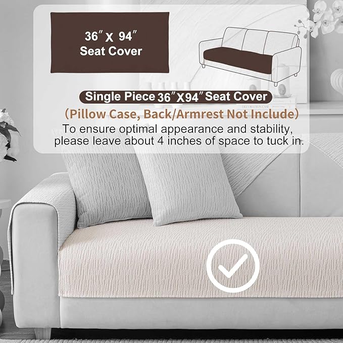 Soft Waterproof Chenille Cover Washable, Non Slip Sectional Sofa Covers