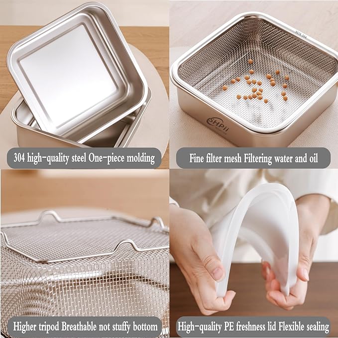 Square Colander Set, 304 Stainless Steel - Image 8