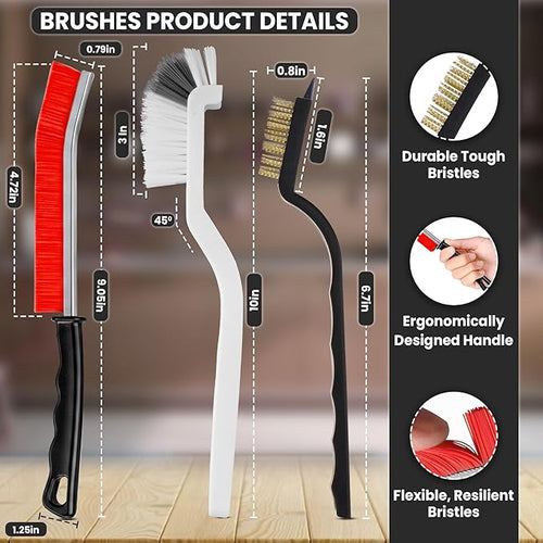 8 Pcs Crevice Cleaning Brush Set – Hard Bristle Cleaning Tools - Image 2