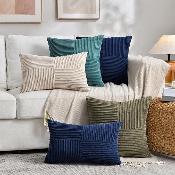 Fancy Homi 2 Packs Tan Lumbar Decorative Throw Pillow Covers 12x20 Inch - Image 5