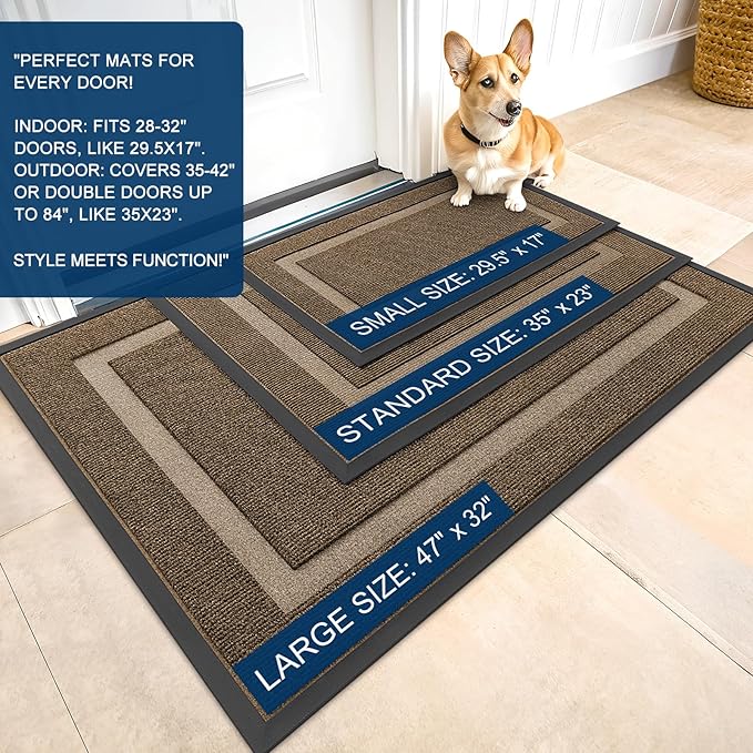 OLANLY Front Door Mat Indoor Outdoor Entrance, Waterproof All-Season, - Image 3