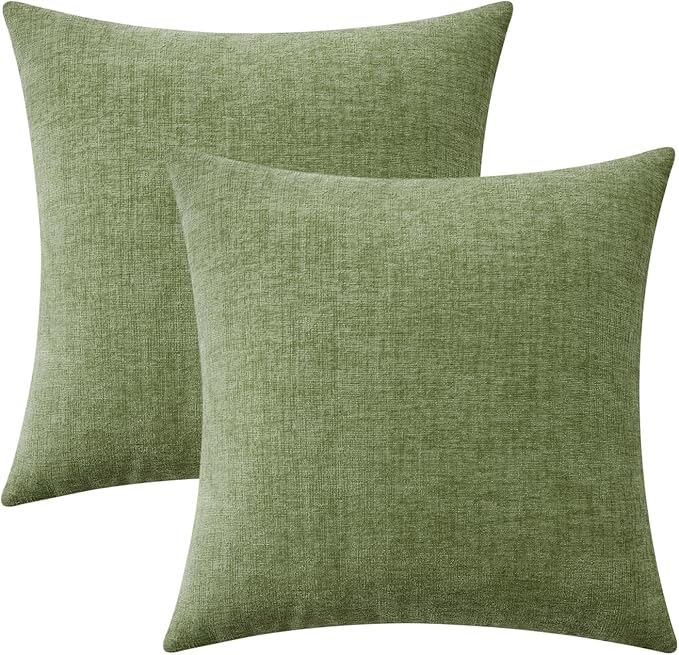 MIULEE Pack of 2 Couch Throw Pillow Covers 22x22 Inch Spring Soft Sage Green by MIULEE