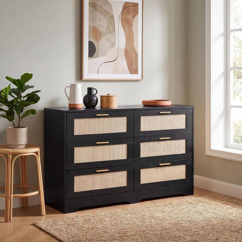 Dresser for Bedroom 6 Drawer Dresser Bedroom Furniture Storage for Bedroom Li...