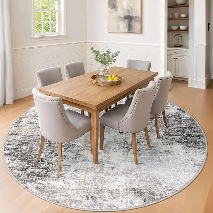 IOHOUZE Abstract Round Area Rug 8 Ft Washable Circle Rugs Large Round Rug Non - Image 2