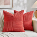 Fancy Homi 2 Packs Red Decorative Throw Pillow Covers 20x20 Inch by Fancy+Homi