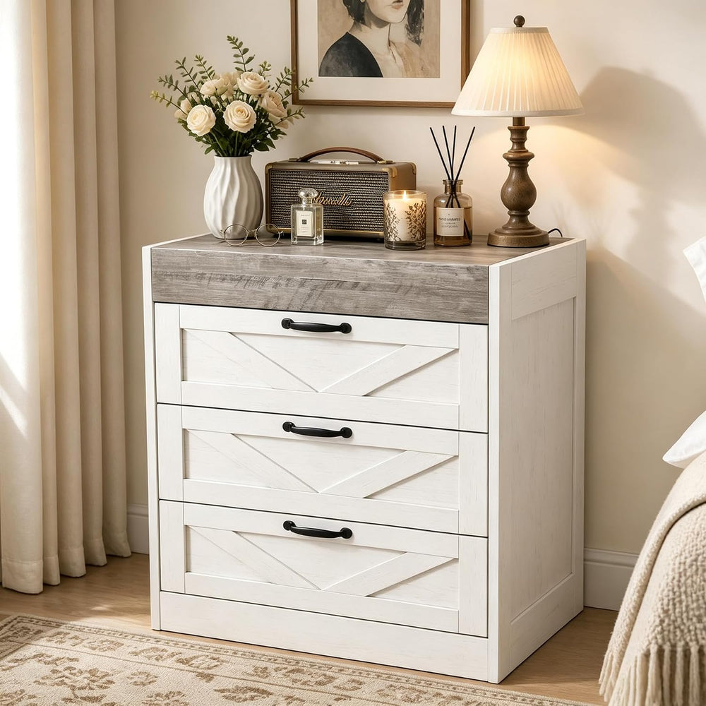 Garvee 3 Drawer Dresser for Bedroom, Farmhouse Chest of Drawers