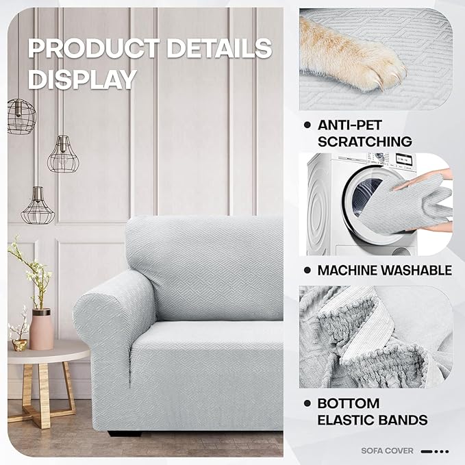 ZNSAYOTX 1 Piece Jacquard Chair Slipcovers - Image 3