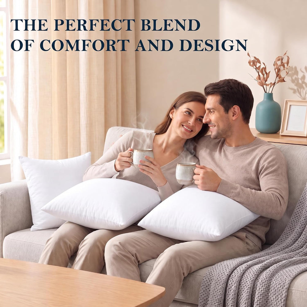 Utopia Bedding Throw Pillows (Set of 4, White) – 20 x 20 Inches Down Alternat...