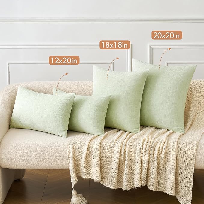 MIULEE Pack of 2 Spring Light Green Couch Throw Pillow Covers 20x20 Inch Soft - Image 4