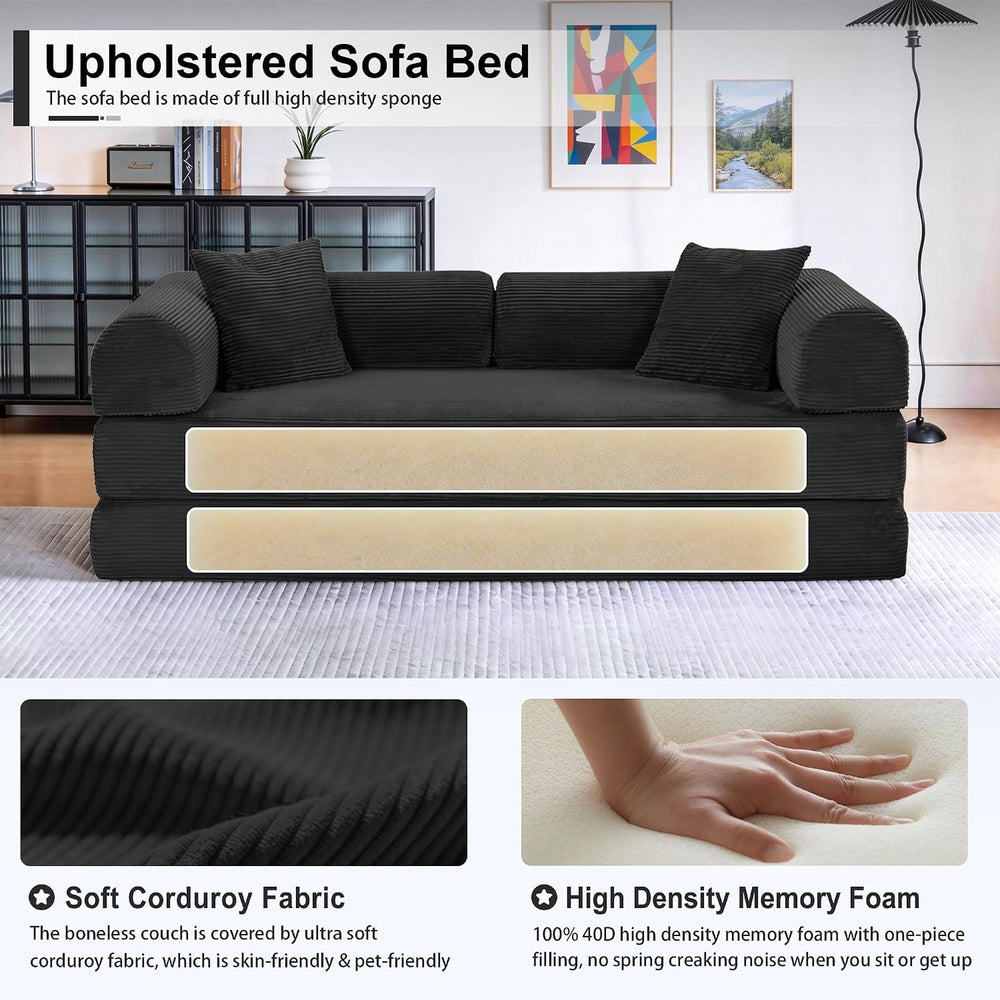 JJJ 63 inch Boneless Sofa Bed Sleeper Couch