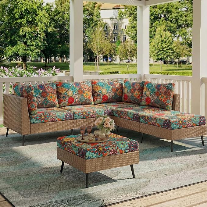 hyha Printed Couch Cushion Covers, Floral Sofa Covers Washable - Image 2