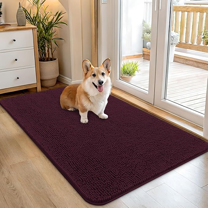 OLANLY Dog Door Mat for Muddy Paws 45x27, Absorbs Moisture and Dirt, Absorbent by OLANLY