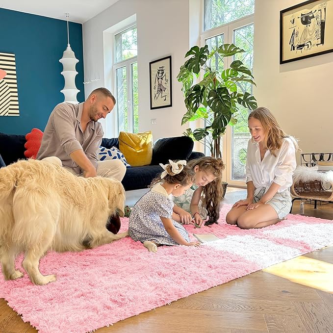 OLANLY 2x3 Machine Washable Small Bedside Rug, Soft Fluffy Shaggy Entryway - Image 6