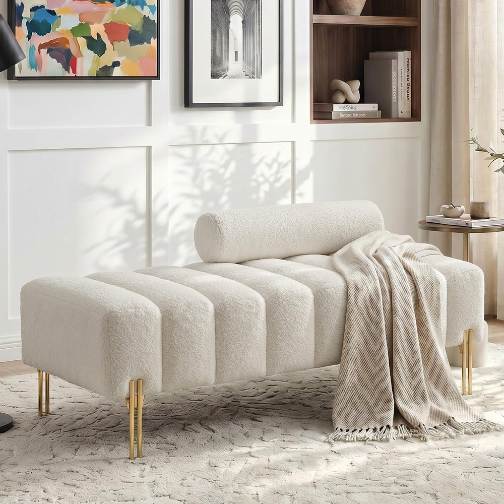 Ottoman Bench, Loveseat Sofa Couch with Adjustable Backrest | 53.2" Acce...
