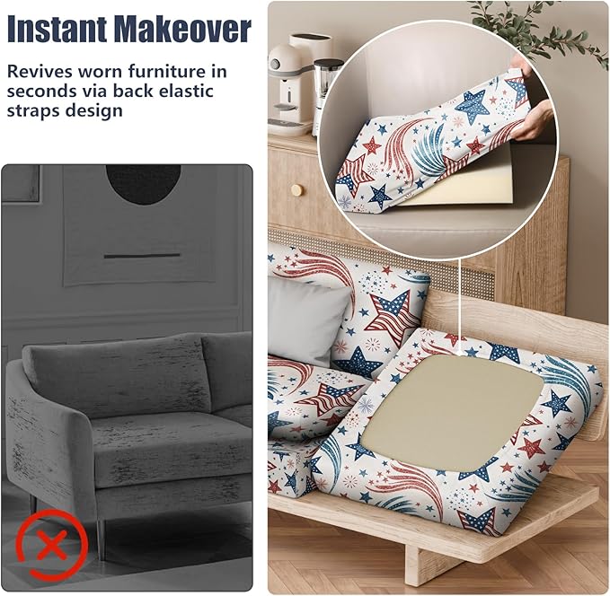 8Pcs Stretch Patio Cushion Covers, Outdoor Couch & Sofa Replacement Slipcovers - Image 5
