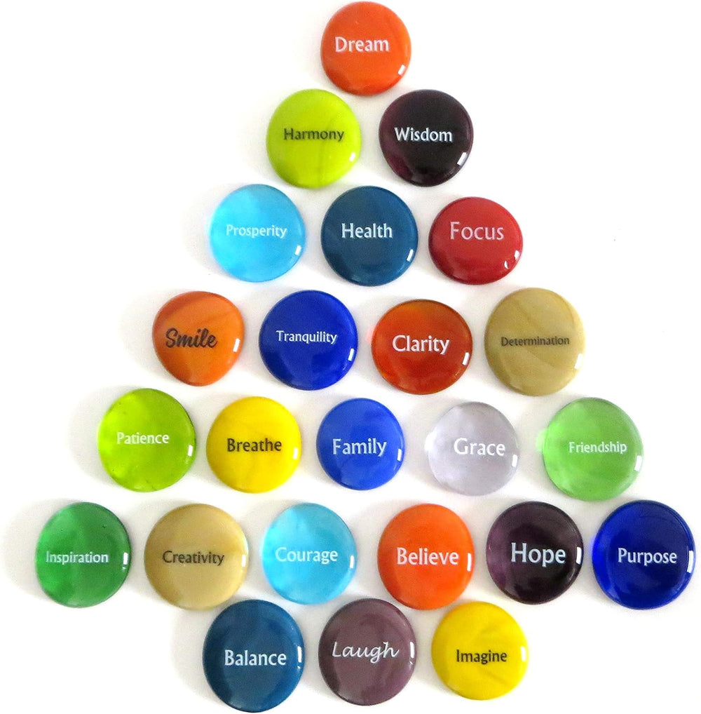 Lifeforce Glass Focus Glass Stones, 24 Inspiring, Encouraging and Motivating ...