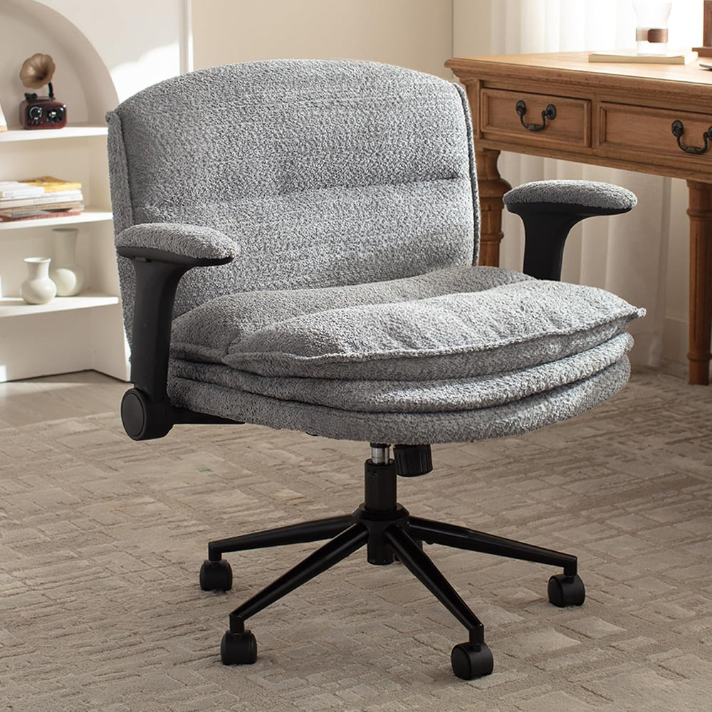 Dowinx Criss Cross Chair with Adjustable Flip-up Arms and Wheels, Comfort Erg...