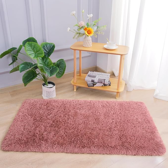 Chicrug Soft Runner Rug for Bedroom Living Room Plush Fluffy Rug 2x4 Feet - Image 3