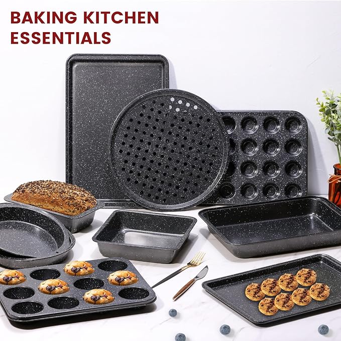Terlulu 10-Piece Baking Pans Set, Bakeware Sets Nonstick, Baking Set