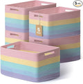 5 Pack Rainbow Woven Storage Baskets by YILOBI