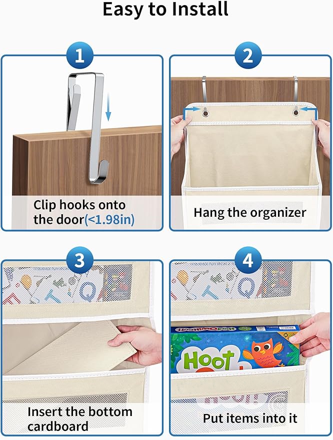 JARLINK 2 Pack Over The Door Organizer Storage, 5 Shelf Hanging Door Organizer - Image 7