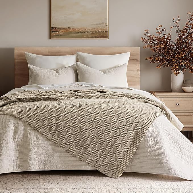 EVERGRACEHOME Modern Checkered Chenille Throw Blanket, Soft Cozy Plaid Knitted - Image 4
