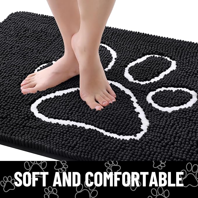 Smiry Dog Door Mat for Muddy Paws, Absorbent Dirt Trapper Non Slip Quick Dry - Image 4