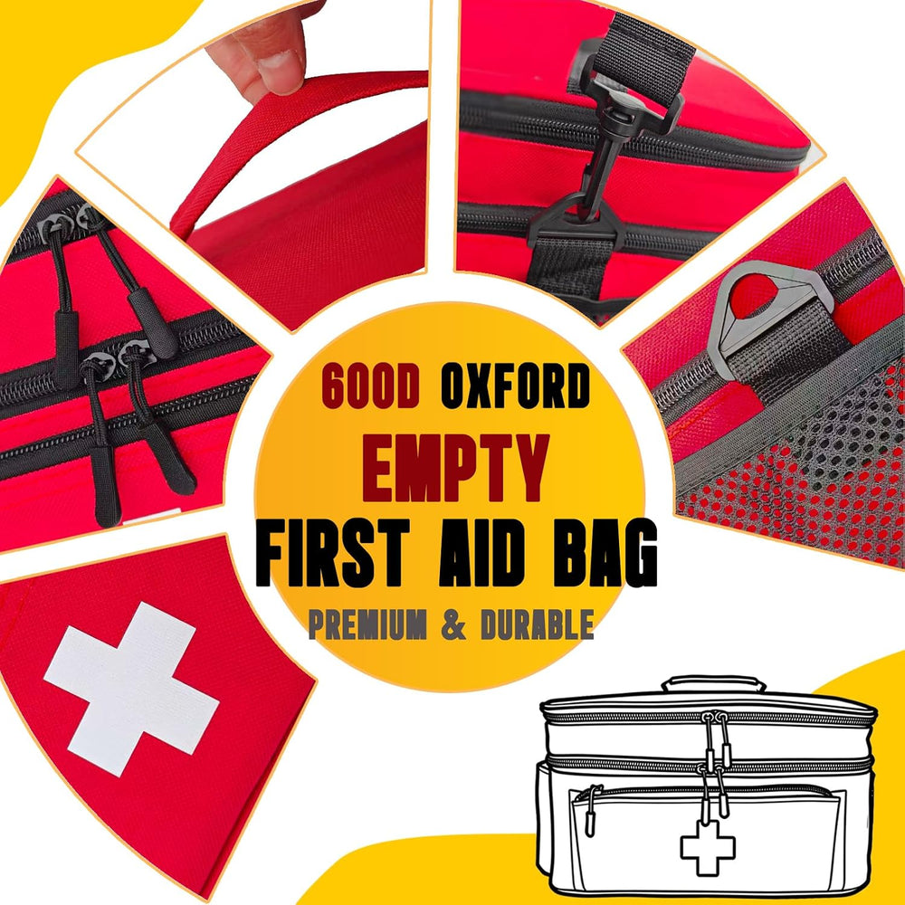 First Aid Bag Empty 2-Layer Large 16" x 9½"x7 Red