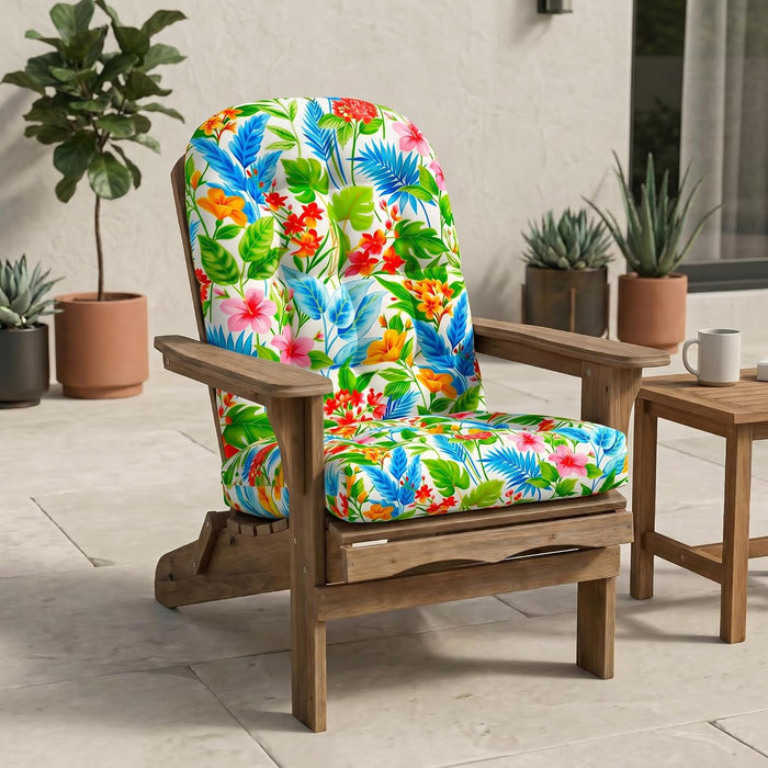 RSH DECOR: Tufted Adirondack Chair Cushion | 42.5” x 21” | All-Weather Spun Fabric | Water and Fade-Resistant | Outdoor Cushion for Patio Furniture | Made in USA (Carena Multi)