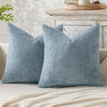 MIULEE Pack of 2 Euro Sham Pillow Covers 24x24 Inch Coastal Smoke Blue Modern by MIULEE