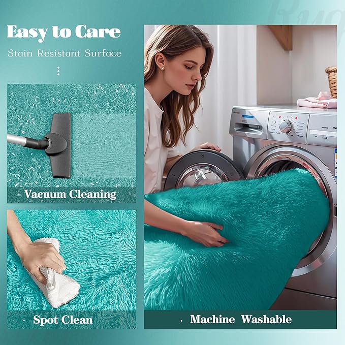 2x6 Runner Rug for Bedroom: Fluffy Shag Soft Washable Rugs Small Fuzzy Plush - Image 4