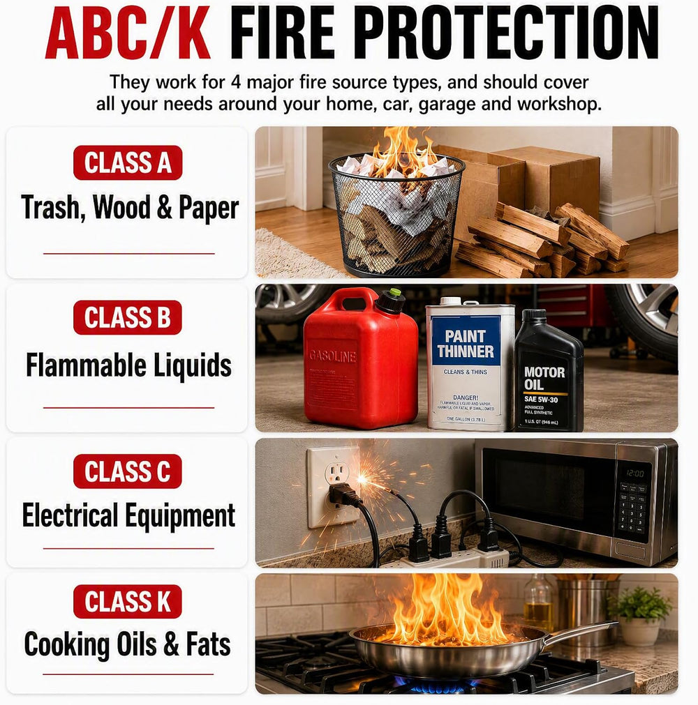 Small Fire Extinguisher for Home & Car – (6Pack, 1.32lb Each) Portable Dr...