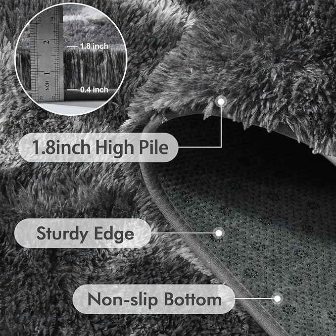 5x7 Ft Large Shag Rugs for Bedroom Living Room, Tie Dyed Ultra Soft Fluffy - Image 5