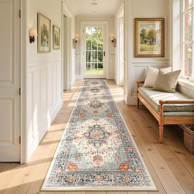 Area Rugs 2'6''x10' Runner Rug Non Slip Washable by RELEANY